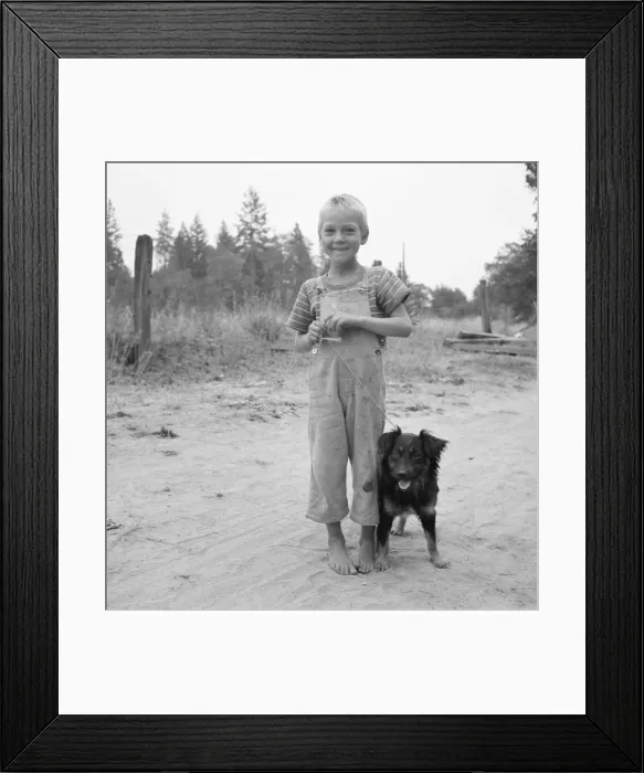 Framed Print : Migrant boy, family, live in growers camp for... near Grants pass, Josephine County, Oregon, 1939. Creator: Dorothea Lange Framed Print : Migrant boy, family, live in growers camp for... near Grants pass, Josephine County, Oregon, 1939. Creator: Dorothea Lange