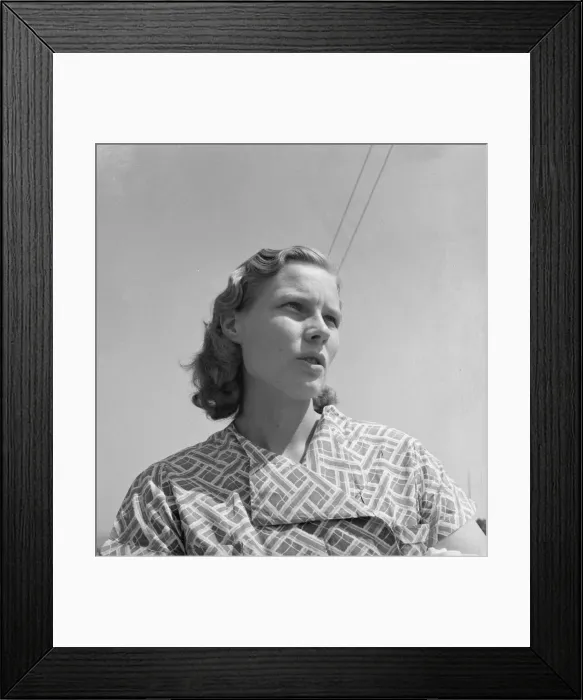 Framed Print : Young woman from a South Dakota farm where her family... Merrill, Klamath County, Oregon, 1939. Creator: Dorothea Lange Framed Print : Young woman from a South Dakota farm where her family... Merrill, Klamath County, Oregon, 1939. Creator: Dorothea Lange