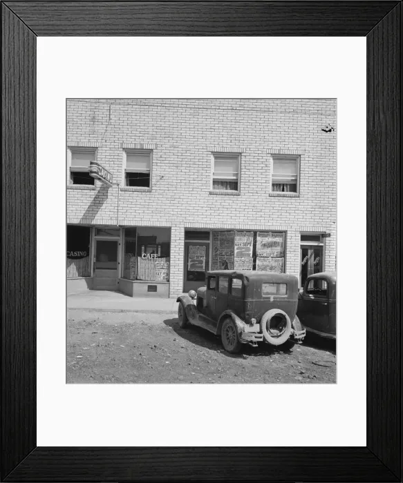 Framed Print : On main street, a new town, Tulelake, Siskiyou County, California, 1939. Creator: Dorothea Lange Framed Print : On main street, a new town, Tulelake, Siskiyou County, California, 1939. Creator: Dorothea Lange