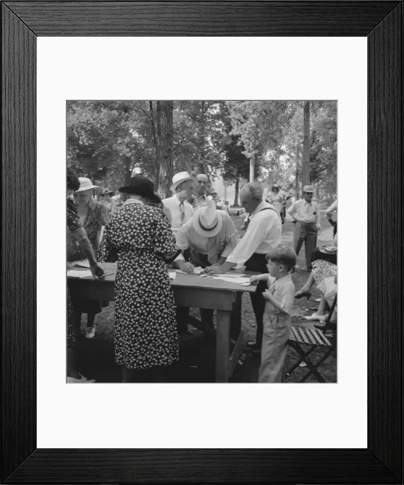 Framed Print : California Day, a picnic in town park on the Rogue River, Grants Pass, Oregon, 1939. Creator: Dorothea Lange Framed Print : California Day, a picnic in town park on the Rogue River, Grants Pass, Oregon, 1939. Creator: Dorothea Lange