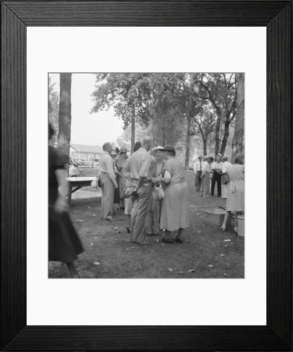 Framed Print : California Day, a picnic in town park on the Rogue River, Grants Pass, Oregon, 1939. Creator: Dorothea Lange Framed Print : California Day, a picnic in town park on the Rogue River, Grants Pass, Oregon, 1939. Creator: Dorothea Lange