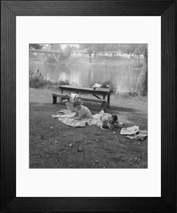 Framed Print : Sunday picnic in park on the Rogue River... Grants Pass, Josephine County, Oregon, 1939. Creator: Dorothea Lange Framed Print : Sunday picnic in park on the Rogue River... Grants Pass, Josephine County, Oregon, 1939. Creator: Dorothea Lange