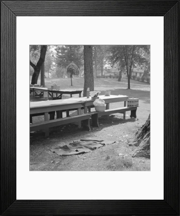 Framed Print : California Day, a picnic in town park on the Rogue River, Grants Pass, Oregon, 1939. Creator: Dorothea Lange Framed Print : California Day, a picnic in town park on the Rogue River, Grants Pass, Oregon, 1939. Creator: Dorothea Lange