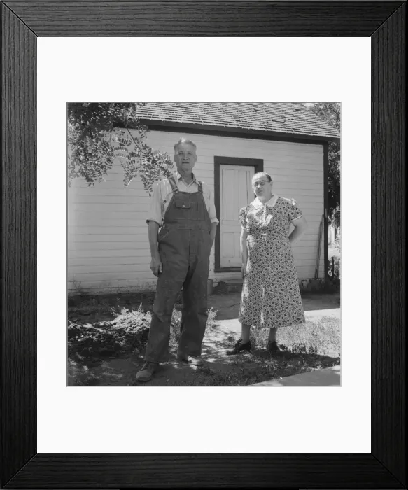 Framed Print : Mr. and Mrs. Chris Ament, dry land wheat farmers who survived... south of Quincy, Washington, 1939. Creator: Dorothea Lange