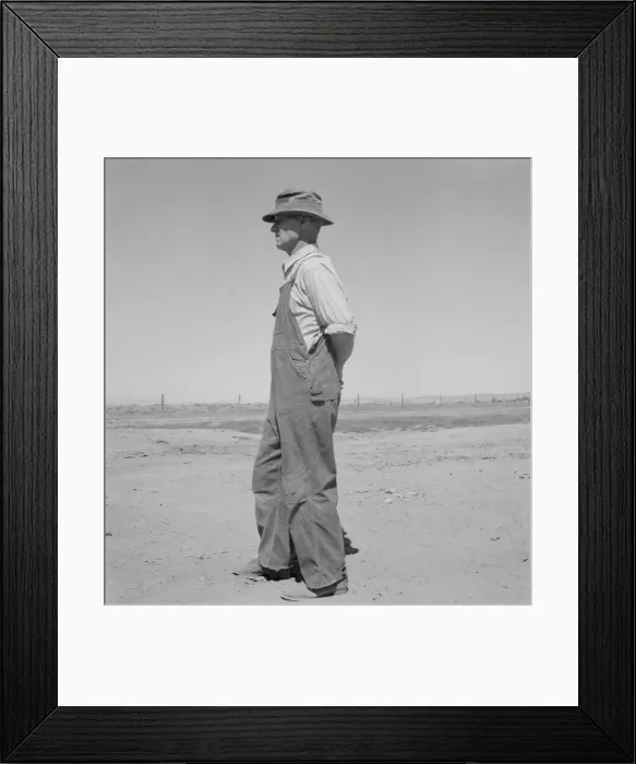 Framed Print : Possibly: Chris Ament, German-Russian dry land wheat farmer, who survived... Columbia Basin, 1939. Creator: Dorothea Lange Framed Print : Possibly: Chris Ament, German-Russian dry land wheat farmer, who survived... Columbia Basin, 1939. Creator: Dorothea Lange