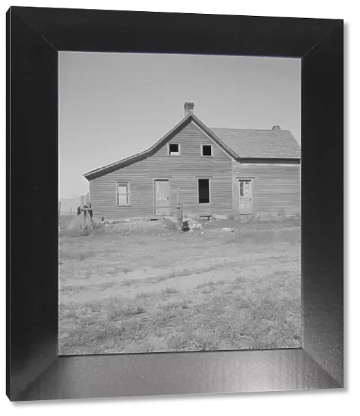 Possibly: Close-up view of abandoned dry land farmhouse in Columbia... Washington, 1939. Creator: Dorothea Lange