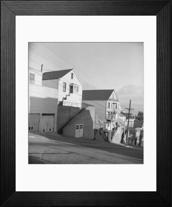 Framed Print : Architecture in the Potrero district, San Francisco, California, 1939. Creator: Dorothea Lange Framed Print : Architecture in the Potrero district, San Francisco, California, 1939. Creator: Dorothea Lange