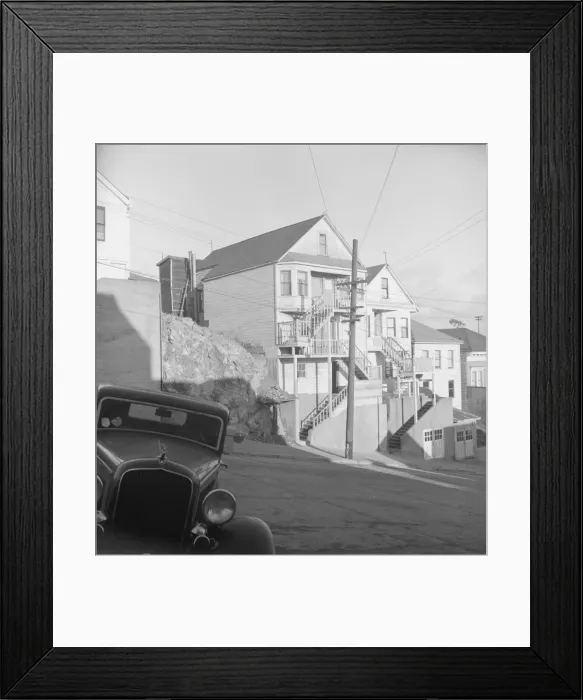 Framed Print : Architecture in the Potrero district, San Francisco, California, 1939. Creator: Dorothea Lange Framed Print : Architecture in the Potrero district, San Francisco, California, 1939. Creator: Dorothea Lange
