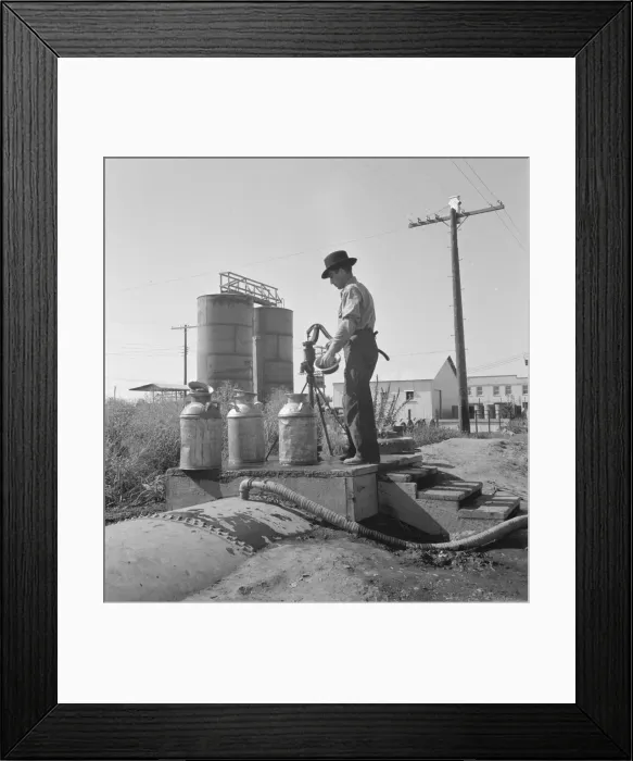 Framed Print : Drinking water for the whole town... Tulelake, Siskiyou County, California, 1939. Creator: Dorothea Lange Framed Print : Drinking water for the whole town... Tulelake, Siskiyou County, California, 1939. Creator: Dorothea Lange