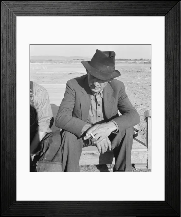 Framed Print : Former Nebraska farmer, now a migrant farm worker, Klamath County, Oregon, 1939. Creator: Dorothea Lange Framed Print : Former Nebraska farmer, now a migrant farm worker, Klamath County, Oregon, 1939. Creator: Dorothea Lange