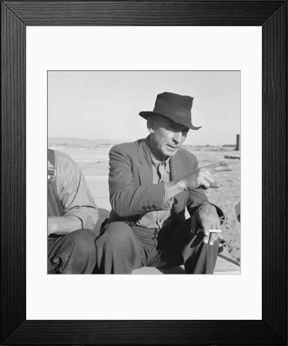 Framed Print : Former Nebraska Farmer, now a migrant farm worker, Klamath County, Oregon, 1939. Creator: Dorothea Lange Framed Print : Former Nebraska Farmer, now a migrant farm worker, Klamath County, Oregon, 1939. Creator: Dorothea Lange