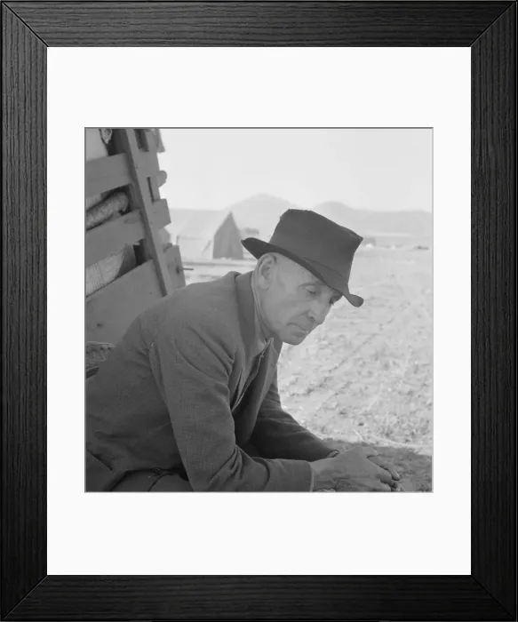 Framed Print : Former Nebraska farmer, now a migrant farm worker, Klamath County, Oregon, 1939. Creator: Dorothea Lange Framed Print : Former Nebraska farmer, now a migrant farm worker, Klamath County, Oregon, 1939. Creator: Dorothea Lange