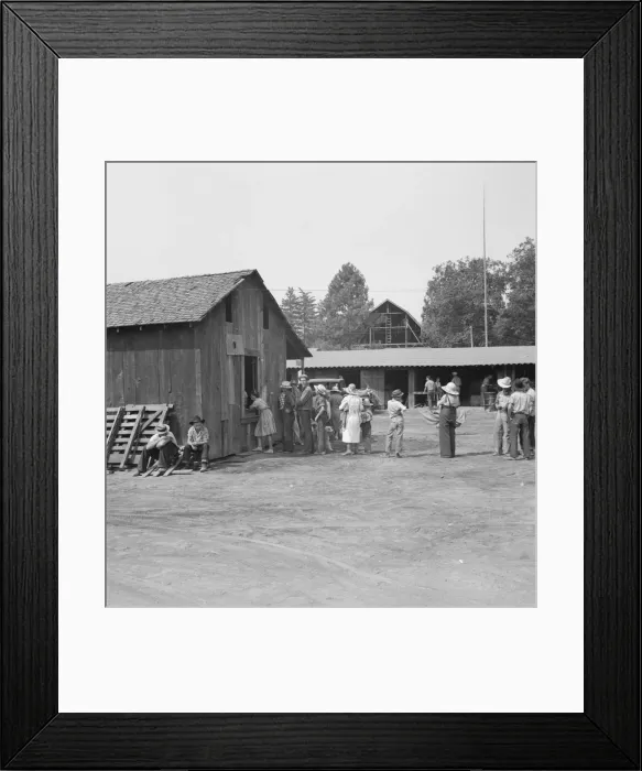 Framed Print : Part of the lineup at paymasters window... near Grants Pass, Josephine County, Oregon, 1939. Creator: Dorothea Lange Framed Print : Part of the lineup at paymasters window... near Grants Pass, Josephine County, Oregon, 1939. Creator: Dorothea Lange