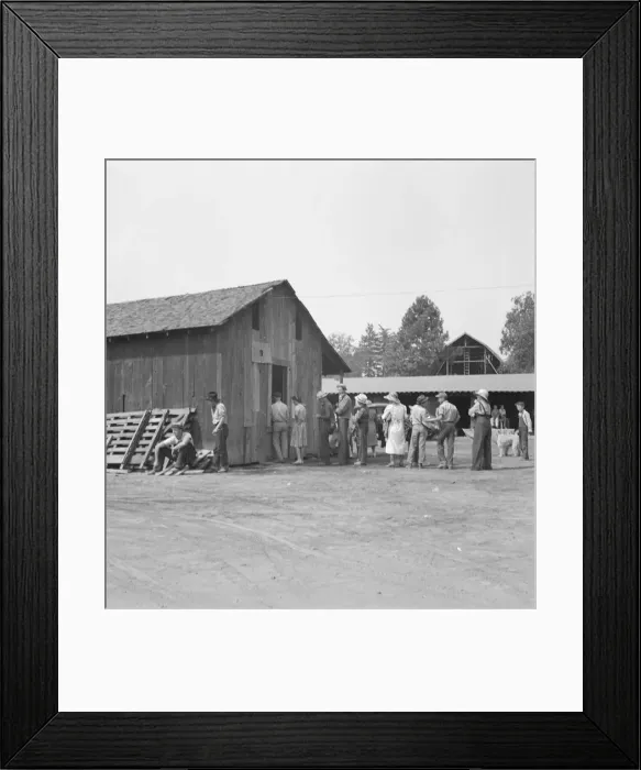Framed Print : Part of the lineup at paymasters window... near Grants Pass, Oregon, 1939. Creator: Dorothea Lange Framed Print : Part of the lineup at paymasters window... near Grants Pass, Oregon, 1939. Creator: Dorothea Lange
