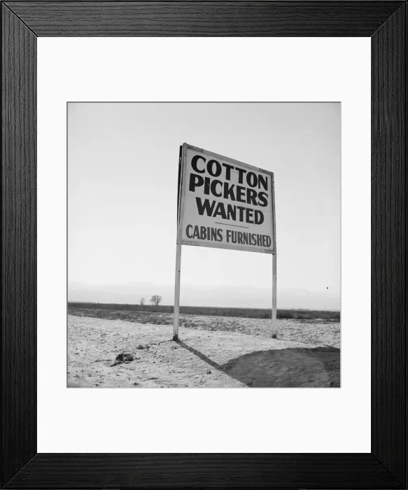 Framed Print : Sign on U. S. 99 main highway between Los Angeles and San Francisco, Kern County, California, 1939. Creator: Dorothea Lange Framed Print : Sign on U. S. 99 main highway between Los Angeles and San Francisco, Kern County, California, 1939. Creator: Dorothea Lange