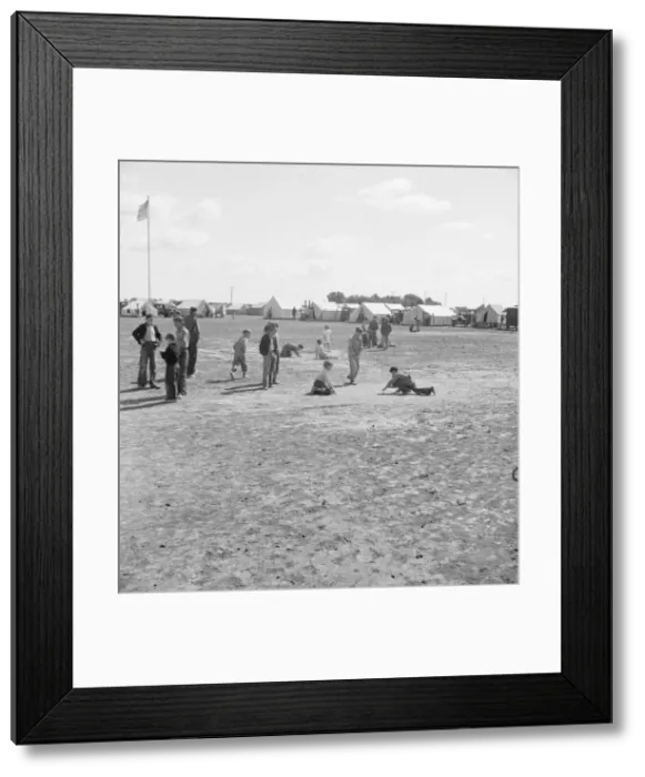 Framed Print : Marble time in FSA migratory labor camp, near Calipatria, Imperial Valley, CA, 1939. Creator: Dorothea Lange Framed Print : Marble time in FSA migratory labor camp, near Calipatria, Imperial Valley, CA, 1939. Creator: Dorothea Lange