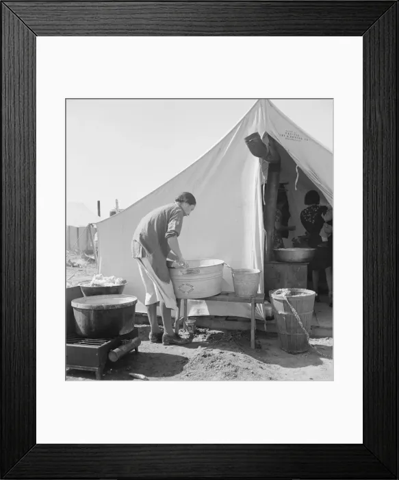 Framed Print : Pea picker camp, Calipatria, Imperial Valley, California, 1939. Creator: Dorothea Lange Framed Print : Pea picker camp, Calipatria, Imperial Valley, California, 1939. Creator: Dorothea Lange