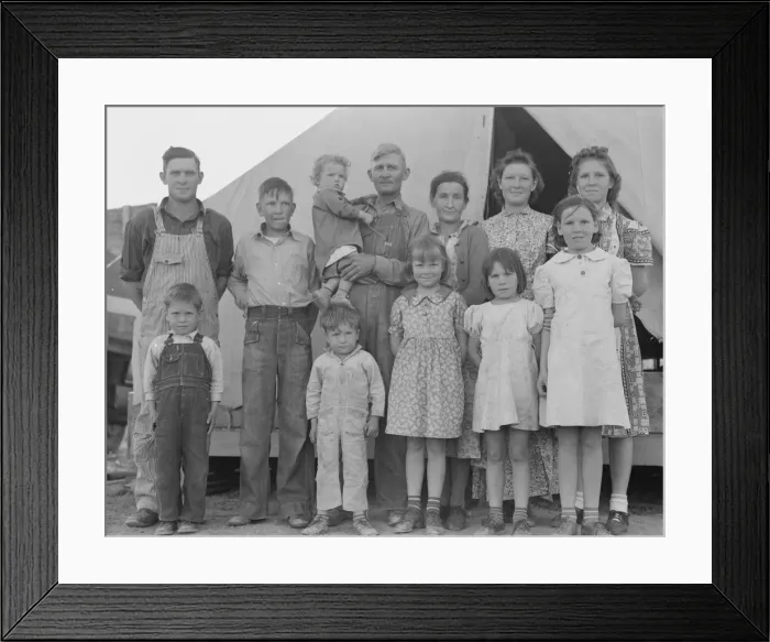 Framed Print : FSA migratory labor camp, Brawley, Imperial Valley, 1939. Creator: Dorothea Lange Framed Print : FSA migratory labor camp, Brawley, Imperial Valley, 1939. Creator: Dorothea Lange