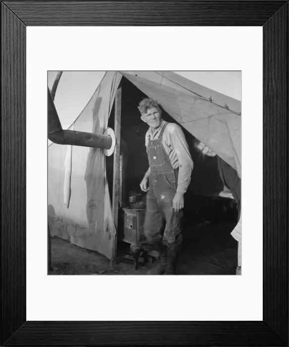 Framed Print : Supper time in FSA migratory emergency camp... the pea fields, Calipatria, CA, 1939. Creator: Dorothea Lange Framed Print : Supper time in FSA migratory emergency camp... the pea fields, Calipatria, CA, 1939. Creator: Dorothea Lange