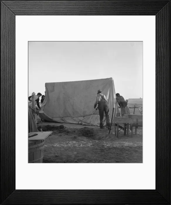 Framed Print : FSA migratory labor camp (emergency), Calipatria, Imperial Valley, CA, 1939. Creator: Dorothea Lange Framed Print : FSA migratory labor camp (emergency), Calipatria, Imperial Valley, CA, 1939. Creator: Dorothea Lange