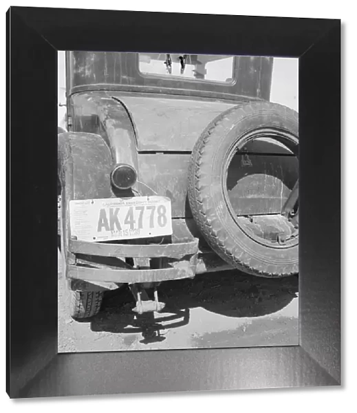 Temporary auto license, California, 1939. Creator: Dorothea Lange
