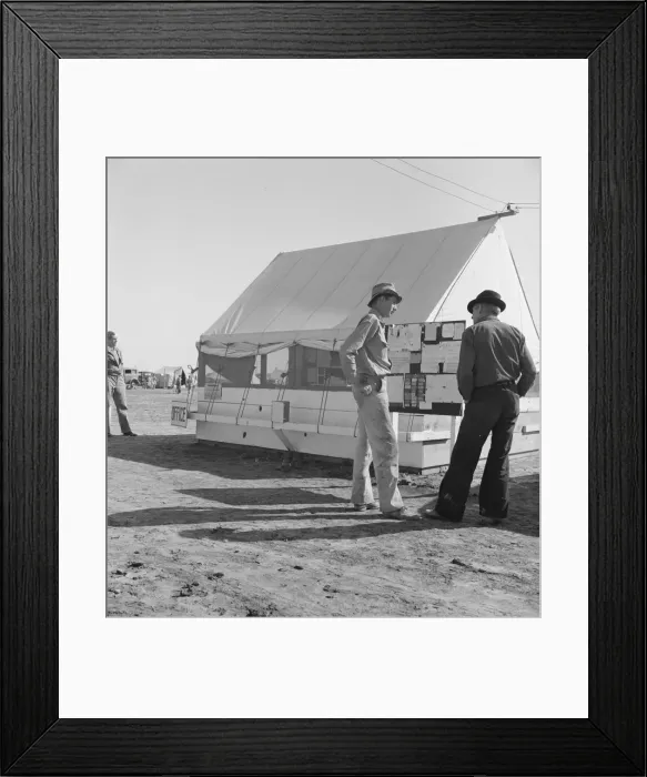 Framed Print : Migratory workers, pea harvest, FSA migratory labor... Calipatria, Imperial County, 1939. Creator: Dorothea Lange Framed Print : Migratory workers, pea harvest, FSA migratory labor... Calipatria, Imperial County, 1939. Creator: Dorothea Lange