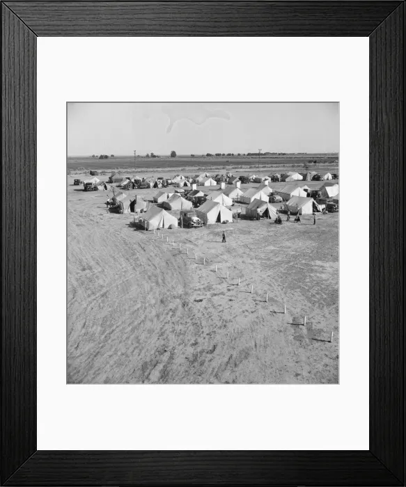 Framed Print : Farm Security Administration (FSA) migratory labor camp, Brawley, Imperial County, California, 1939. Creator: Dorothea Lange Framed Print : Farm Security Administration (FSA) migratory labor camp, Brawley, Imperial County, California, 1939. Creator: Dorothea Lange