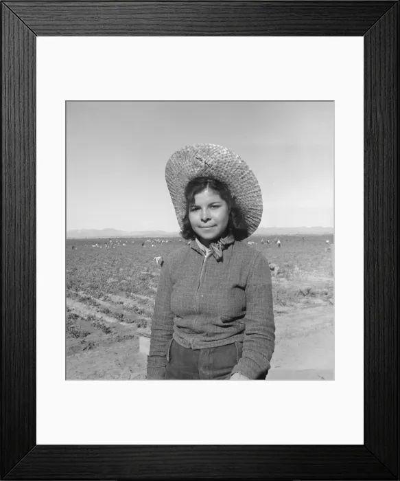 Framed Print : Mexican girl who picks peas for the eastern market, Imperial Valley, California, 1939. Creator: Dorothea Lange Framed Print : Mexican girl who picks peas for the eastern market, Imperial Valley, California, 1939. Creator: Dorothea Lange