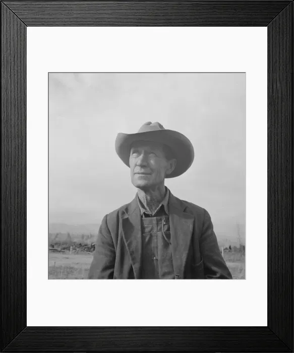 Framed Print : Farmer from Nebraska now developing eighty-acre stump farm, Bonner County, Idaho, 1939. Creator: Dorothea Lange Framed Print : Farmer from Nebraska now developing eighty-acre stump farm, Bonner County, Idaho, 1939. Creator: Dorothea Lange