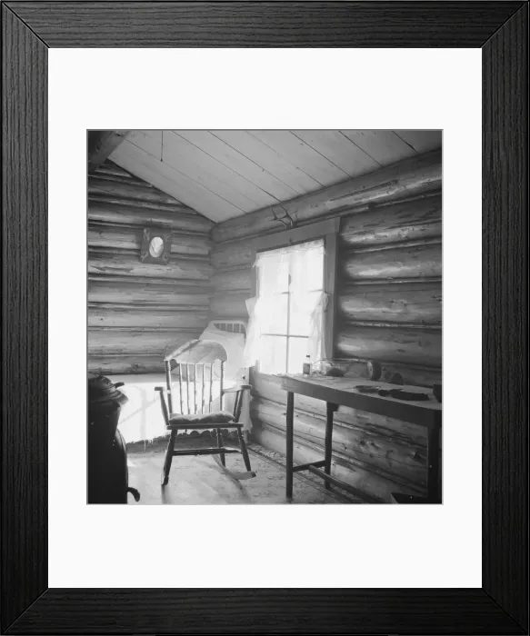 Framed Print : Interior of two room house belonging to FSA borrower, Boundary County, Idaho, 1939. Creator: Dorothea Lange Framed Print : Interior of two room house belonging to FSA borrower, Boundary County, Idaho, 1939. Creator: Dorothea Lange