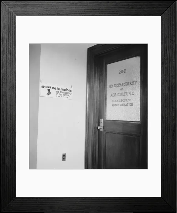 Framed Print : FSA (Farm Security Administration) county office, Bonners Ferry, Idaho, 1939. Creator: Dorothea Lange Framed Print : FSA (Farm Security Administration) county office, Bonners Ferry, Idaho, 1939. Creator: Dorothea Lange