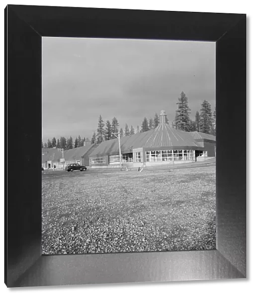 Stores and community center in model lumber company town, Gilchrist, Oregon, 1939. Creator: Dorothea Lange
