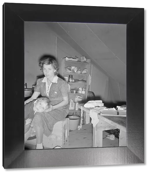 Young mother, aged twenty-two... FSA mobile camp, Merrill, Klamath County, Oregon, 1939. Creator: Dorothea Lange