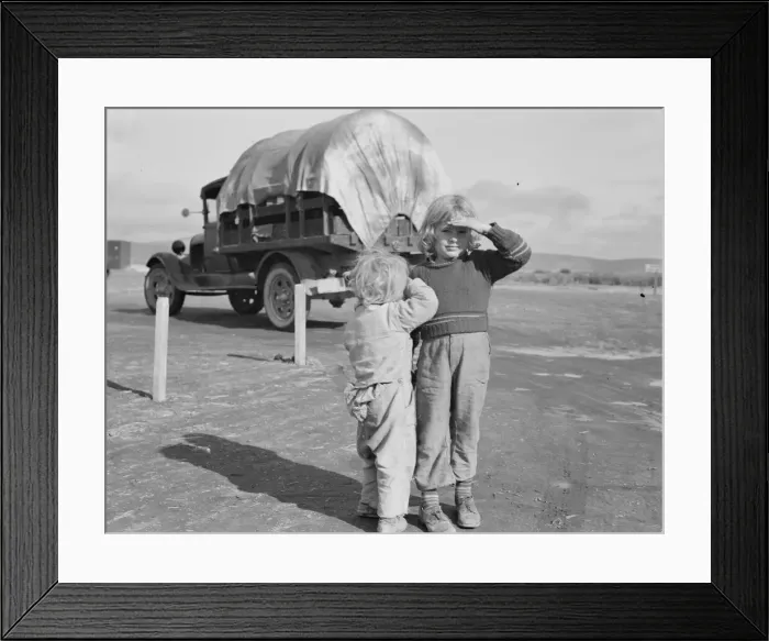 Framed Print : Migrant children, FSA mobile camp, Merrill, Klamath County, Oregon, 1939. Creator: Dorothea Lange Framed Print : Migrant children, FSA mobile camp, Merrill, Klamath County, Oregon, 1939. Creator: Dorothea Lange