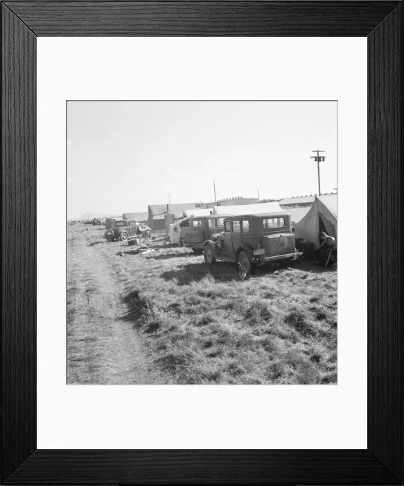Framed Print : Living conditions for migrant potato pickers, Tulelake, Siskiyou County, California, 1939. Creator: Dorothea Lange Framed Print : Living conditions for migrant potato pickers, Tulelake, Siskiyou County, California, 1939. Creator: Dorothea Lange
