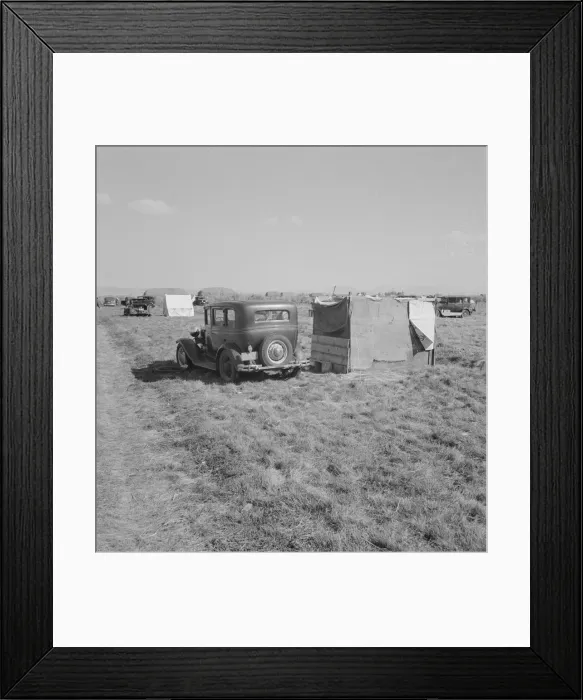 Framed Print : Living conditions for migrant potato pickers, Tulelake, Siskiyou County, California, 1939. Creator: Dorothea Lange Framed Print : Living conditions for migrant potato pickers, Tulelake, Siskiyou County, California, 1939. Creator: Dorothea Lange