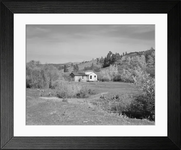 Framed Print : Home of Claude Kanady, president of the Ola self-help sawmill co-op, Gem County, Idaho, 1939. Creator: Dorothea Lange Framed Print : Home of Claude Kanady, president of the Ola self-help sawmill co-op, Gem County, Idaho, 1939. Creator: Dorothea Lange