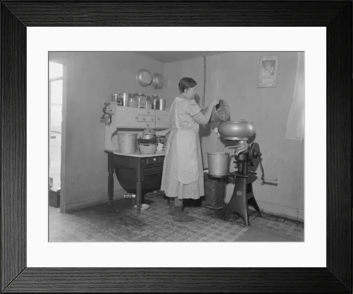 Framed Print : Possibly: Corner of one-room cabin belonging to farmer... Priest River Valley, Idaho, 1939. Creator: Dorothea Lange Framed Print : Possibly: Corner of one-room cabin belonging to farmer... Priest River Valley, Idaho, 1939. Creator: Dorothea Lange