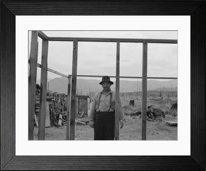 Framed Print : Burned out in Montana... Priest River country, Bonner County, Idaho, 1939. Creator: Dorothea Lange Framed Print : Burned out in Montana... Priest River country, Bonner County, Idaho, 1939. Creator: Dorothea Lange
