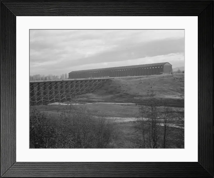 Framed Print : Abandoned storage shed of the Humbird Lumber Company, Sandpoint, Bonner County, Idaho, 1939. Creator: Dorothea Lange Framed Print : Abandoned storage shed of the Humbird Lumber Company, Sandpoint, Bonner County, Idaho, 1939. Creator: Dorothea Lange