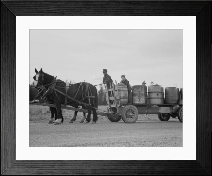 Framed Print : Possibly: Farmer and his boy hauling water for drinking and domest... Boundary County, Idaho, 1939. Creator: Dorothea Lange Framed Print : Possibly: Farmer and his boy hauling water for drinking and domest... Boundary County, Idaho, 1939. Creator: Dorothea Lange