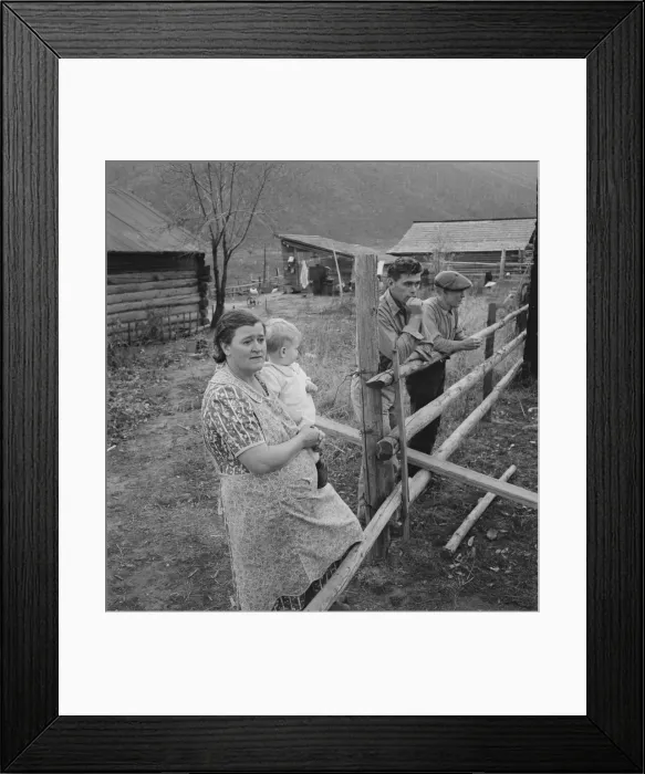 Framed Print : Farm family in the cut-over land, Priest River Valley, Bonner County, Idaho, 1939. Creator: Dorothea Lange Framed Print : Farm family in the cut-over land, Priest River Valley, Bonner County, Idaho, 1939. Creator: Dorothea Lange