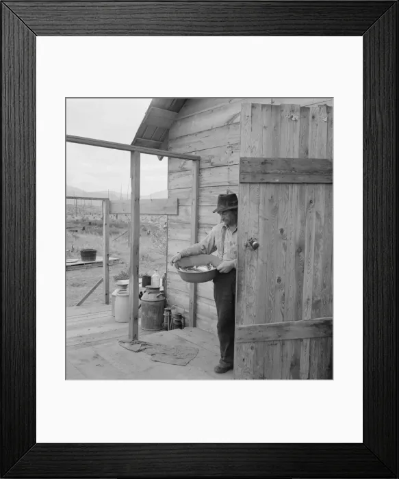 Framed Print : New settler shows fish he caught this morning, Priest River Valley, Bonner County, Idaho, 1939. Creator: Dorothea Lange Framed Print : New settler shows fish he caught this morning, Priest River Valley, Bonner County, Idaho, 1939. Creator: Dorothea Lange