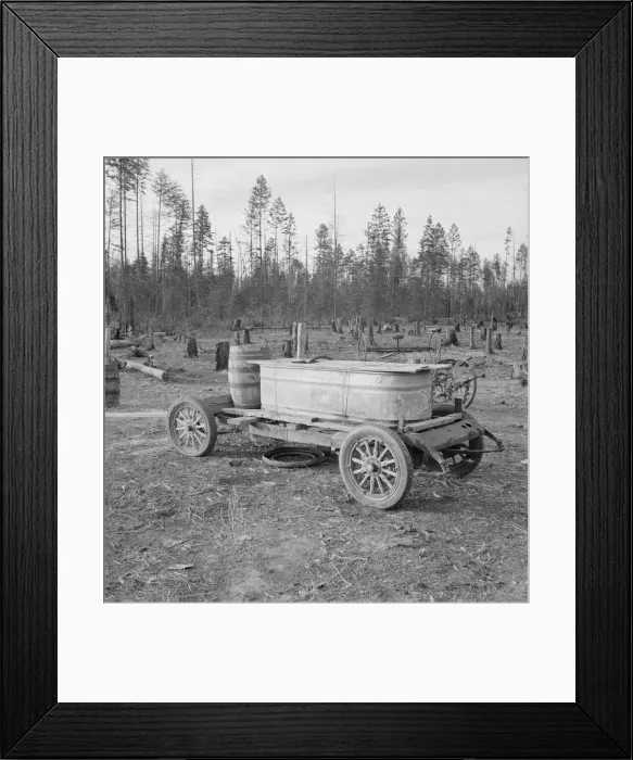 Framed Print : Improved water tank on stump ranch, Boundary County, Idaho, 1939. Creator: Dorothea Lange Framed Print : Improved water tank on stump ranch, Boundary County, Idaho, 1939. Creator: Dorothea Lange