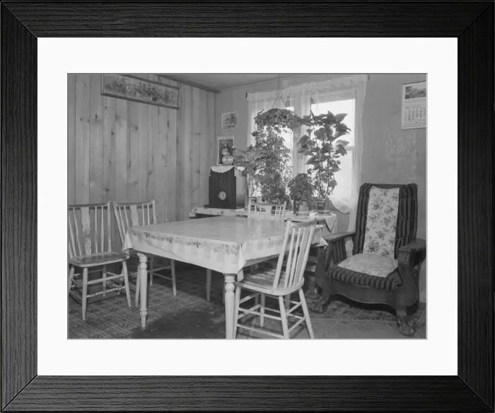 Framed Print : Interior of Evenson new one-room cabin, Priest River Valley, Bonner County, Idaho, 1939. Creator: Dorothea Lange Framed Print : Interior of Evenson new one-room cabin, Priest River Valley, Bonner County, Idaho, 1939. Creator: Dorothea Lange