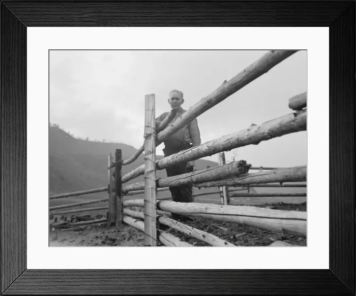 Framed Print : Possibly: Stump rancher and wife, Priest River Penninsula, Bonner County, Idaho, 1939. Creator: Dorothea Lange Framed Print : Possibly: Stump rancher and wife, Priest River Penninsula, Bonner County, Idaho, 1939. Creator: Dorothea Lange