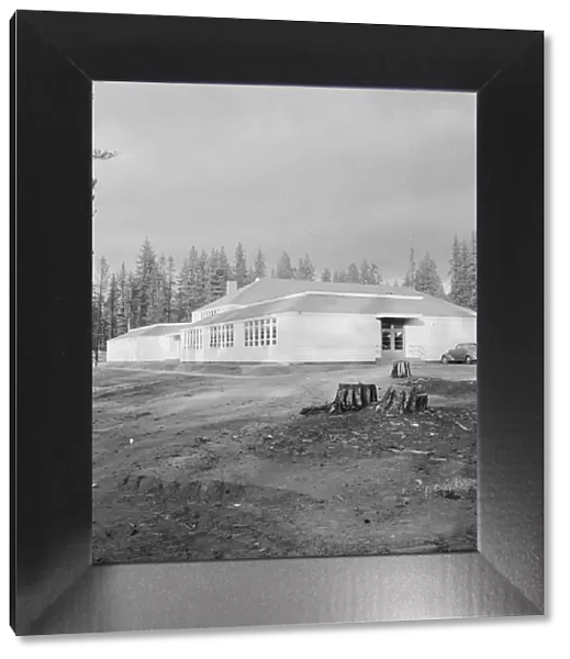 School in model company lumber town, Gilchrist, Oregon, 1939. Creator: Dorothea Lange