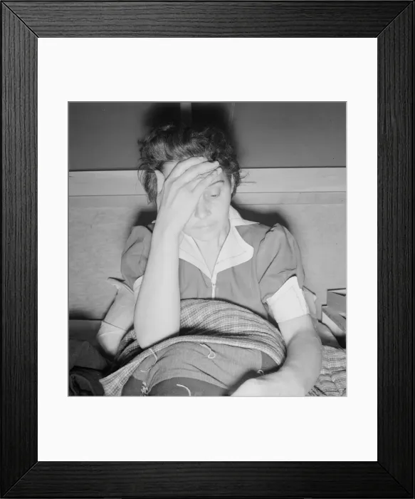Framed Print : Sick woman awaits visit of the doctor, FSA camp, Merill, Klamath County, Oregon, 1939. Creator: Dorothea Lange Framed Print : Sick woman awaits visit of the doctor, FSA camp, Merill, Klamath County, Oregon, 1939. Creator: Dorothea Lange