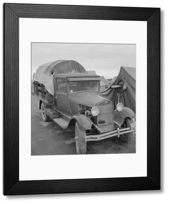 Framed Print : Truck, baby parked on front seat, FSA camp, Merrill, Klamath County, Oregon, 1939. Creator: Dorothea Lange Framed Print : Truck, baby parked on front seat, FSA camp, Merrill, Klamath County, Oregon, 1939. Creator: Dorothea Lange