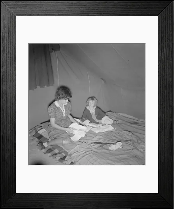 Framed Print : Baby clothes, FSA mobile camp unit, Merrill, Klamath County, Oregon, 1939. Creator: Dorothea Lange Framed Print : Baby clothes, FSA mobile camp unit, Merrill, Klamath County, Oregon, 1939. Creator: Dorothea Lange